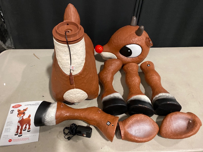 Photo 1 of **INCOMPLETE** Rudolph the Red-Nosed Reindeer 3-ft Rudolph Animatronic Yard Decoration