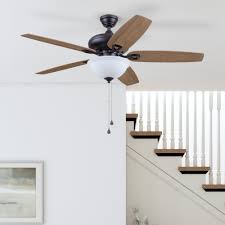 Photo 1 of Harbor Breeze Coastal Creek 52-in Bronze with Toffee/cocoa Blades Ceiling Fan With Light 5 -Blade