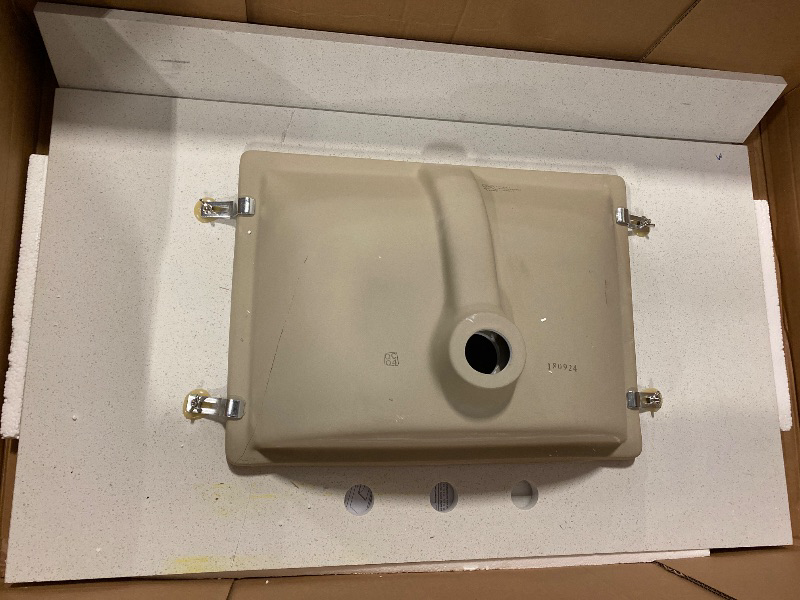 View 5 of allen + roth Meridian 37-in x 22-in White/polished Engineered Marble Undermount Single Sink Widespread