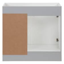 Photo 1 of Project Source Series 36-in Light Gray Bathroom Vanity Base Cabinet without Top