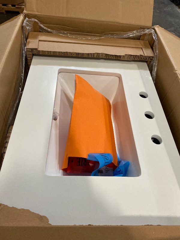 Photo 1 of allen roth Rigsby 30-in White Undermount Single Sink Bathroom Vanity with White Engineered Marble Top