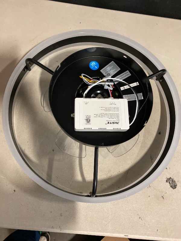 Photo 1 of Harbor Breeze Edenmore 20-in Color-Changing Integrated LED Flush Mount Matte Black with Clear Blades Fandelier Ceiling Fan With Light - Remote Included ( 5 -Blade )