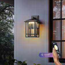Photo 1 of Globe Electric 13.03-in H Matte Black Hardwired Integrated LED Outdoor Wall Light