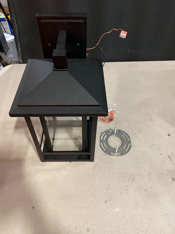 Photo 1 of Globe Electric 13.03-in H Matte Black Hardwired Integrated LED Outdoor Wall Light