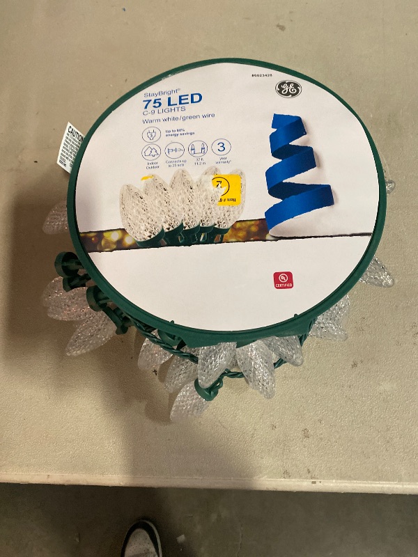 Photo 1 of GE StayBright 75-Count 37-ft Constant White LED Plug-In Christmas String Lights