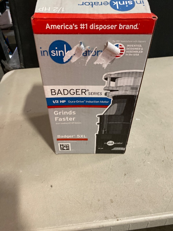 Photo 1 of InSinkErator Badger 5XL Continuous feed 1/2-HP Septic Safe Non-corded Garbage Disposal