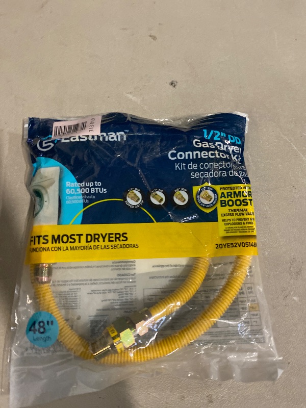 Photo 1 of EASTMAN 48-in 1/2-in Mip Inlet x 3/8-in Mip Outlet Stainless Steel Gas Appliance Installation Kit