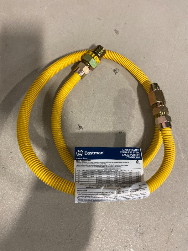 Photo 1 of EASTMAN 48-in 1/2-in Mip Inlet x 3/8-in Mip Outlet Stainless Steel Gas Appliance Installation Kit