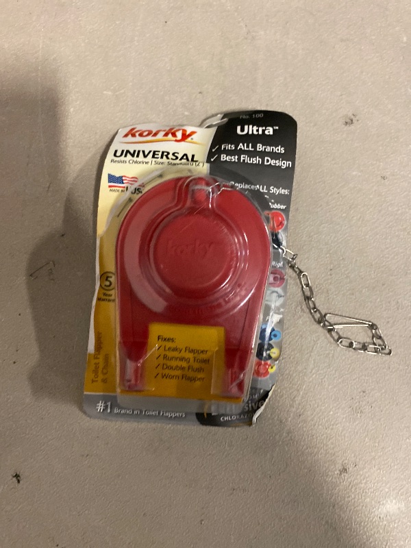 Photo 1 of Korky Ultra Standard 2-Inch Universal Toilet Flapper - Long Lasting Rubber - Easy to Install - Made in USA, 100BP