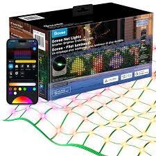Photo 1 of Govee - RGBIC Smart Net Lights, 64 Modes, DIY & Alexa/Google Control, IP65 Waterproof, Wire - Green