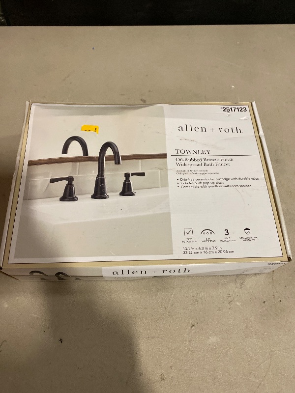 Photo 1 of allen + roth Townley Oil Rubbed Bronze Widespread 2-handle WaterSense High-arc Residential Handle Bathroom