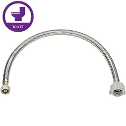 Photo 1 of RELIABILT 1/2-in compression x 7/8-in FIP x 12-in Braided stainless steel Flexible Toilet Supply Line