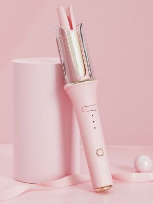 Photo 1 of Auto Hair Curler, Automatic Curling Iron with 4 Temperature & 3 Timer, Automatic Shut-Off, Anti-Scald, Anti-Tangle Rotating Curling Wand for Hair Styling, Pink