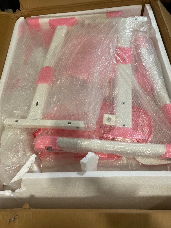 Photo 1 of LEAQU Kids Desk and Chair Set, Study Table and Chair, Desk for Kids, Children's Desks with Golden Distance Design, Homeschooling Writing Desk with Desktop for Boys and Girls (Pink 3)