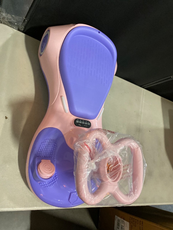 Photo 1 of 12V Electric Wiggle Car with Pedal, Rechargeable Battery, Toddler Ride-On Toy for Max 160 Lbs Load, 2 in 1 Swing Scooter with 3 Speeds, Anti-Rollover, Flashing Wheel for Kids Ages 3 and Up, Pink+Purple