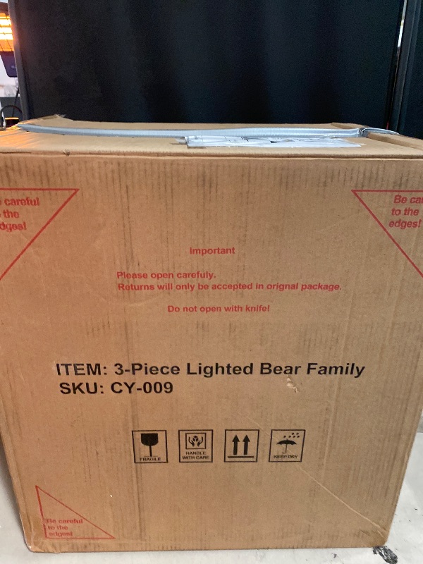 Photo 1 of AWQM 3-Piece Lighted Polar Bear Family,Large Outdoor Indoor Christmas Decorations for Front Yard,Holiday Light Up Decorations w/ 210 LED Lights, Stakes, Zip Ties - White