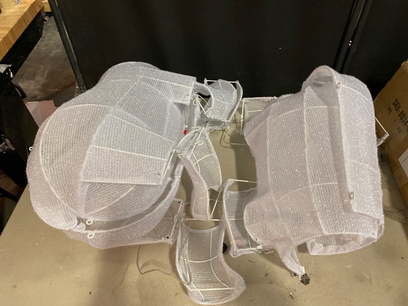 Photo 1 of AWQM 3-Piece Lighted Polar Bear Family,Large Outdoor Indoor Christmas Decorations for Front Yard,Holiday Light Up Decorations w/ 210 LED Lights, Stakes, Zip Ties - White