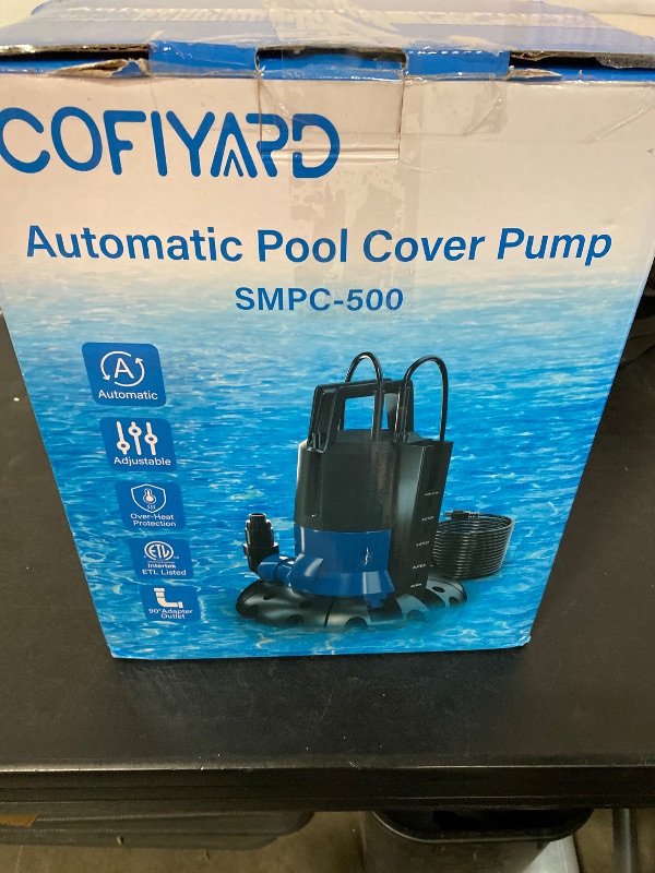 Photo 1 of Cofiyard 1/2 HP Automatic Pool Cover Pump 3148 GPH Submersible Sump Pump Inground & Above Ground, Heavy Duty Water Pump with 25 Feet Power Cord for Swimming Pool Garden Pond Basement Window Well