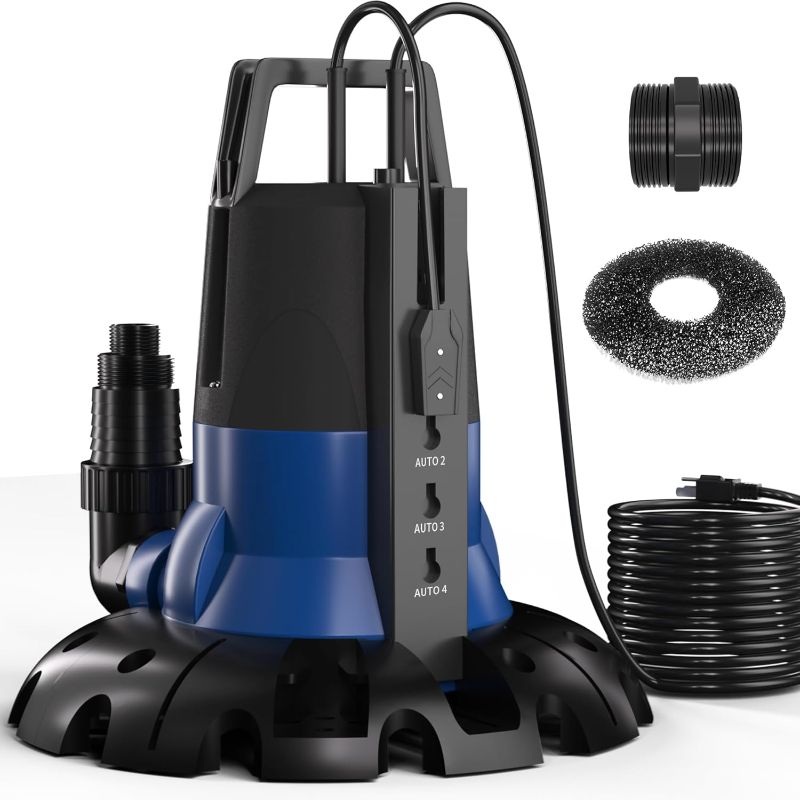 Photo 1 of Cofiyard 1/2 HP Automatic Pool Cover Pump 3148 GPH Submersible Sump Pump Inground & Above Ground, Heavy Duty Water Pump with 25 Feet Power Cord for Swimming Pool Garden Pond Basement Window Well