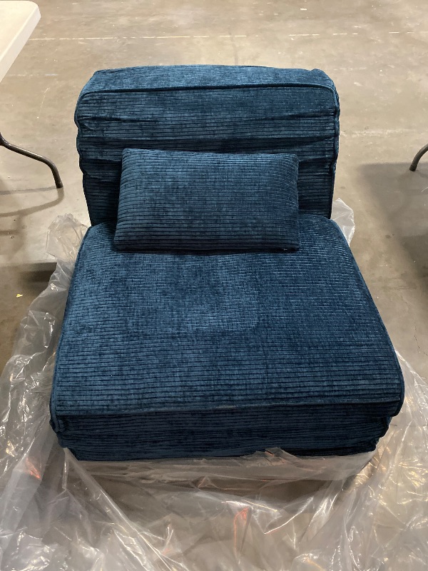 Photo 1 of Single seat sofa|Compressed sectional sofa, th pillow modern minimalist style Corduroy sleeping sofa for living room (Blue)