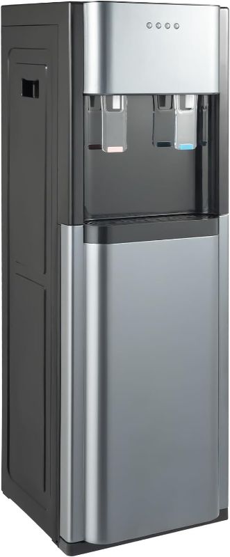 Photo 1 of Bottom Loading Water Dispenser for 5 Gallon Bottles, Hot & Cold, Freestanding Water Cooler Dispenser with Safety Features for Home & Office, Dark Gray