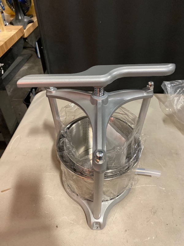 View 2 of Fruit Wine Press - 100% Nature Juice Making for Apple/Carrot/Orange/Berry/Vegetables, Cheese&Tincture&Herbal Press(0.8 Gallon,Sliver)