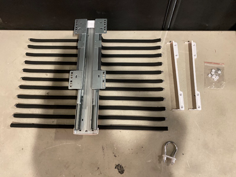 Photo 1 of 22 Arms Steel Slide Out Pants Rack Closet Pants Hanger Bar Pull Out Trousers Rack Tie Belts Scarf Racks, Top Mounted Wardrobe Clothes Organizers Rail Pull Out Closet Storage Rod-Black