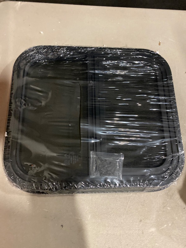 Photo 1 of Vertical RV Window, 14" W X 16" H Vertical Sliding Glass Window, Fit for 0.08-0.24" or 1.89-2.17" Thickness Wall, Replacement Window with Trim Rings and Screws for Campers Trailers