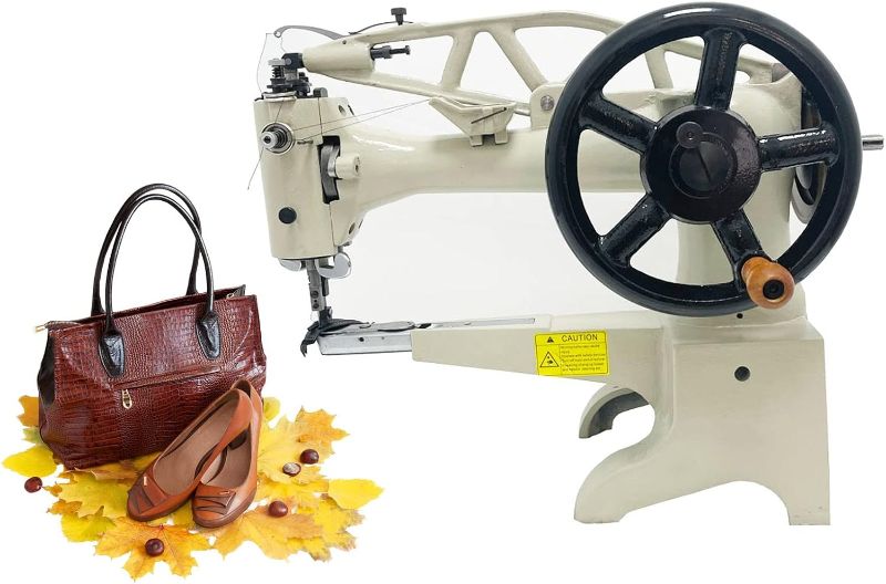 Photo 1 of INTBUYING Industrial Leather Sewing Machine Shoe Repair Machine Leather Stitching Machine Hand Cobbler Leather Patch Machine Heavy Duty Hand-Cranking 500SPM Cobbler Stitching Machine