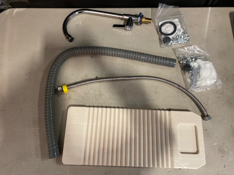 Photo 1 of Freestanding Plastic Utility Sink with 360°Rotatable Faucet, Laundry Tub with Storage Shelf and Washboard for Laundry Room,Bathroom, Kitchen 23.62x15.75x30.12in Black (Black)