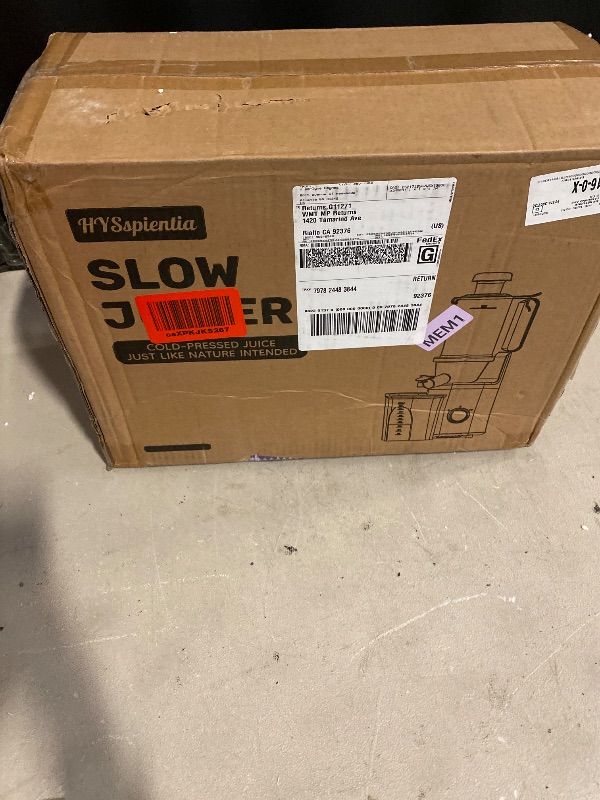 Photo 1 of Cold press juicer machines HYSapientia Electric masticating slow juicer for vegetable and fruit,Powerful Motor,Self Precut System,Easy to Clean,High Juice Yield,Juice & Fruit Purée Gelato Strainers