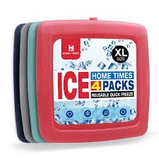 Photo 1 of HOME TIMES 4 Pcs Reusable Slim Ice Packs for Lunchboxes, School, Camping & Fishing, 4.72x6.88 in Freezer Packs (Requires Water Addition)