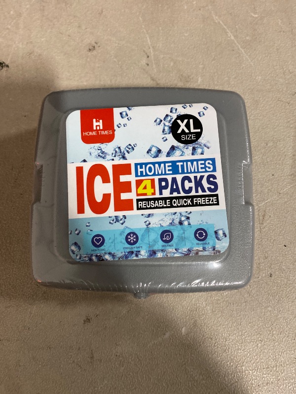 Photo 1 of HOME TIMES 4 Pcs Reusable Slim Ice Packs for Lunchboxes, School, Camping & Fishing, 4.72x6.88 in Freezer Packs (Requires Water Addition)