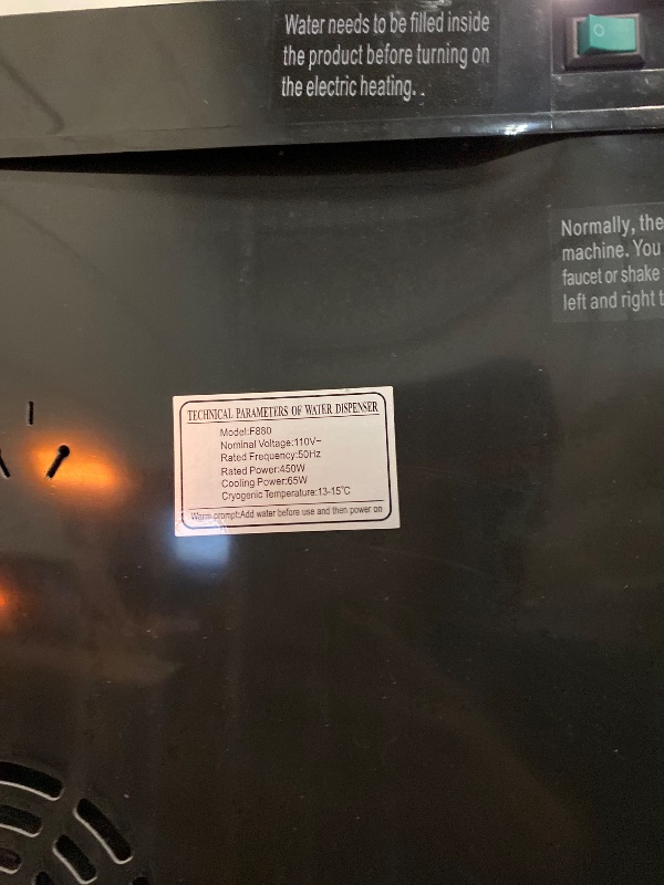 Photo 1 of Bottom Loading Water Cooler Water Dispenser, Hot & Cold Water Dispenser for 5 Gallon Bottle with Detachable Water Collection Box and Heat-Sink Holes for Offices Nurseries Both Home Etc (Dark Grey)