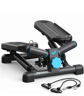 Photo 1 of MERACH Steppers for Exercise, Space-saving Stair Stepper with Resistance Bands, Mini Stepper for Home And Office Use with 330LBS Loading Capacity, Hydraulic Fitness Stepper with LCD Monitor