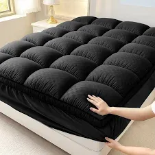 Photo 1 of (Twin)Extra Thick Cooling Mattress Topper with Deep Pocket (8-21") - 1000GSM Bed Pad Suitable for, Fits Most Mattresses, Machine Washable Cooling Layer, Quilted Cover & Hot Sleep (Black)