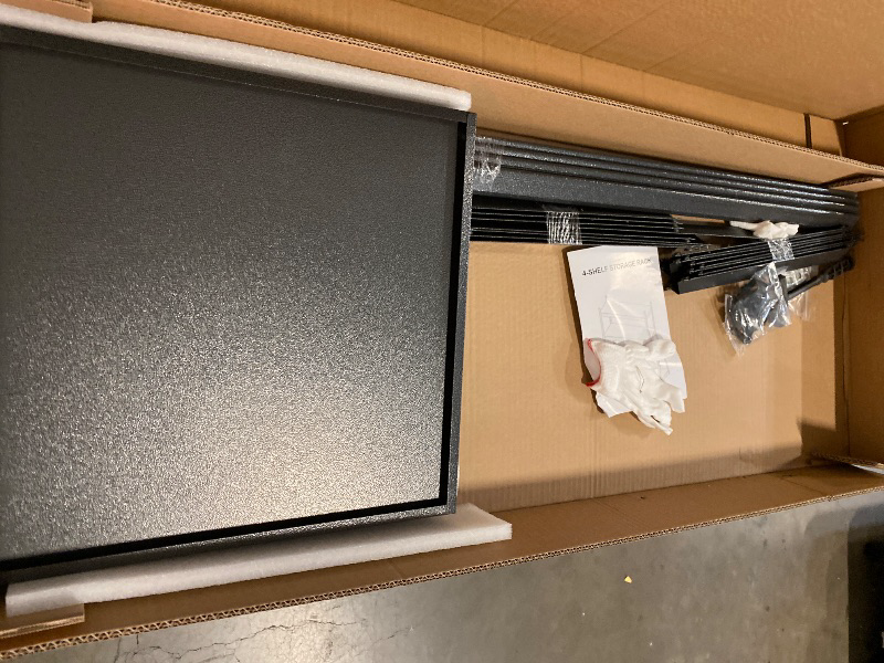 Photo 1 of Kitchen Baker’s Rack, 4-Tier Metal Rack with Solid Shelves, Microwave Stand Storage Organizer for Kitchen or Dining Room – 39.4” W x 15.7” D x 54.3” H