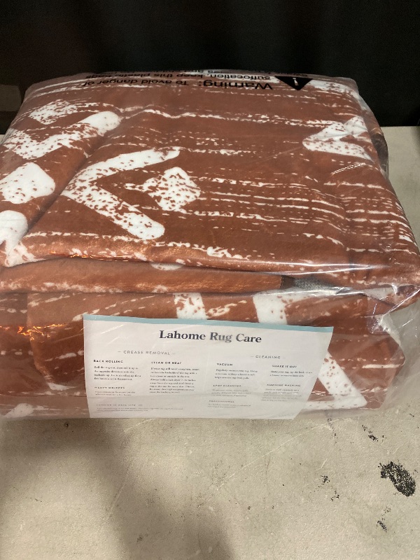 Photo 1 of Lahome 8x10 Boho Rugs for Living Room, Washable Western Burnt Orange Large Area Rug for Bedroom Dining Room, Soft Stain Resistant Aztec Carpet Fall Rug for Guestroom Office