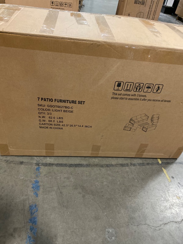 Photo 1 of Homrest Aluminum Patio Replacement parts & cushions (Beige) This box includes Parts :  J,K,T,S,Z,I,C
