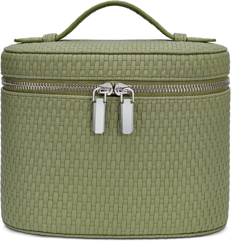 Photo 1 of Makeup Bag, Travel Make up Case with Compartments and Handle, Portable Cosmetic Organizer Bags,Toiletry Bag for Women