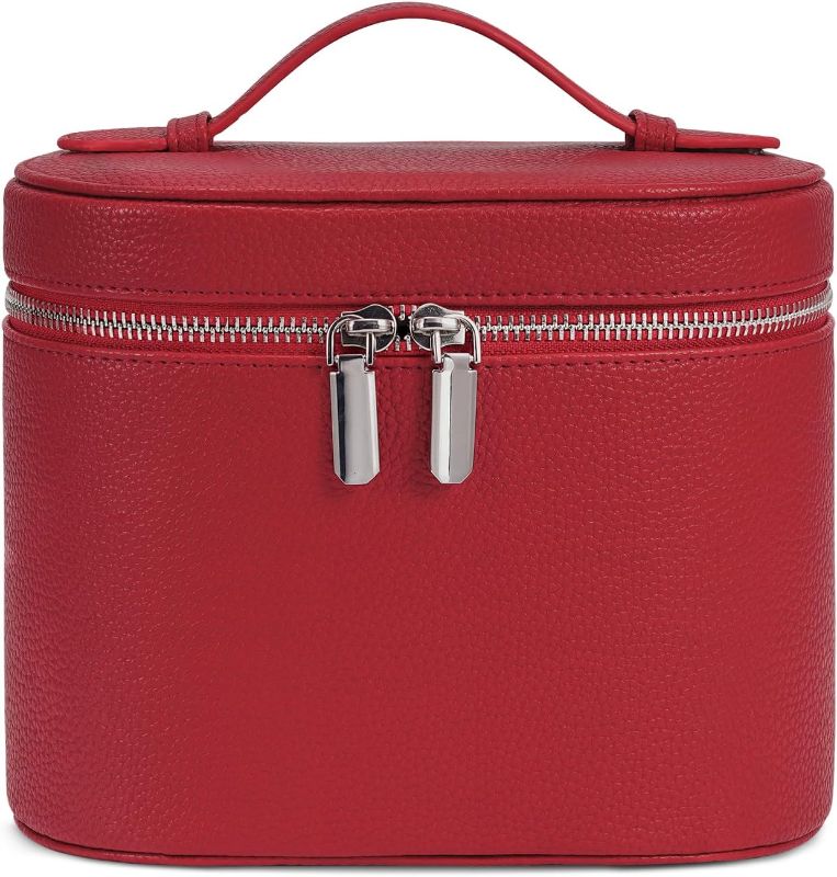 Photo 1 of Makeup Bag, Travel Make up Case with Compartments and Handle, Portable Cosmetic Organizer Bags,Toiletry Bag for Women