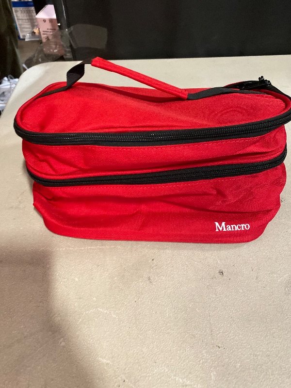 View 2 of Mancro Dual Layers Medicine Organizer Bag, Pill Bottle Organizer Storage with Lockable Zipper, Medication Travel Bag for Pills, Vitamins, Medical Supplies for Home Storage, Travel