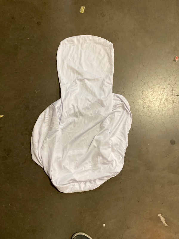 Photo 1 of Lann's Linens 10 pcs White Spandex Folding Chair Covers for Wedding, Party, and Banquet