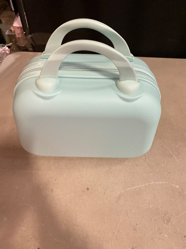 Photo 1 of 12 inch Luggage, Large Capacity Portable Travel Bag, Women's Small Makeup Box, Storage Bag, in Stock(Mintgreen)