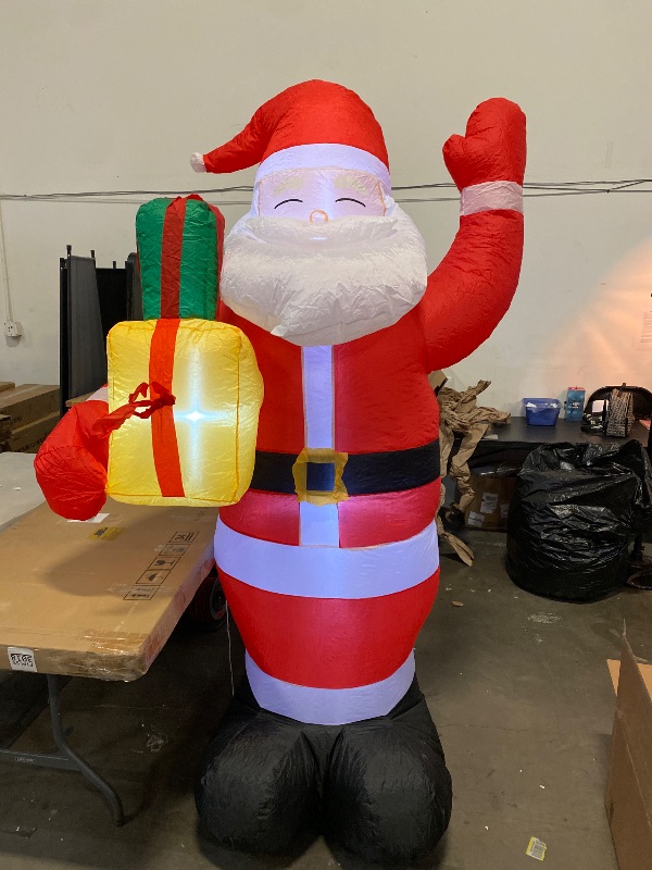 Photo 1 of 8 FT Christmas Inflatable Santa Claus Christmas Decorations Outdoor Blow-Up Yard Decorations