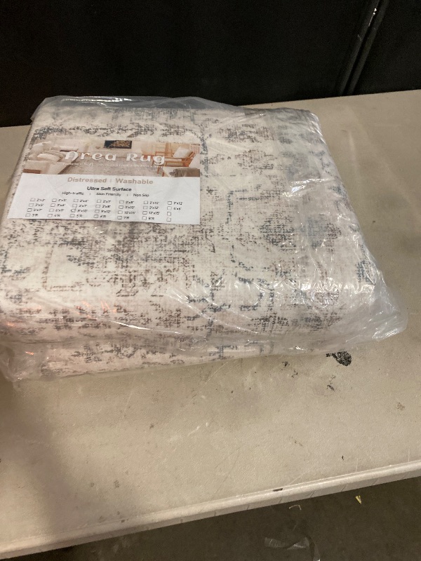 Photo 1 of Gray Area Rug 8x10 Machine Washable Large Vintage Living Room Distressed Non Slip Carpet Traditional Indoor Bedroom Grey Retro Floral Accent Throw Rug for Office Kitchen Dining Room