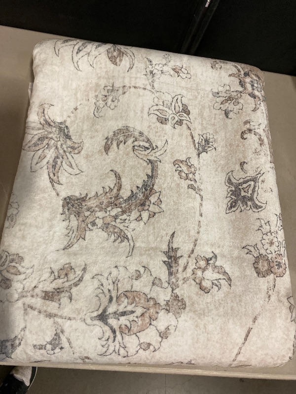 Photo 1 of Area Rug 8x10 Beige Washable Living Room Carpet Non Slip Vintage Medallion Indoor Bedroom Carpet Low Pile Soft Retro Distressed Large Rug Home Office Dining Room Playroom