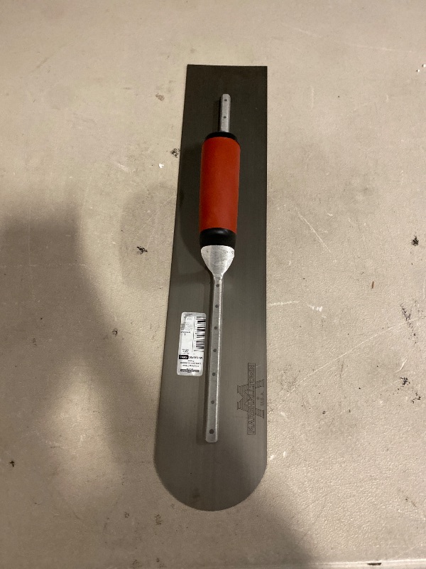 Photo 1 of MARSHALLTOWN Rounded Front Finishing Trowel, 20 x 4 Inch Steel Blade, Made in the USA, MXS20RED