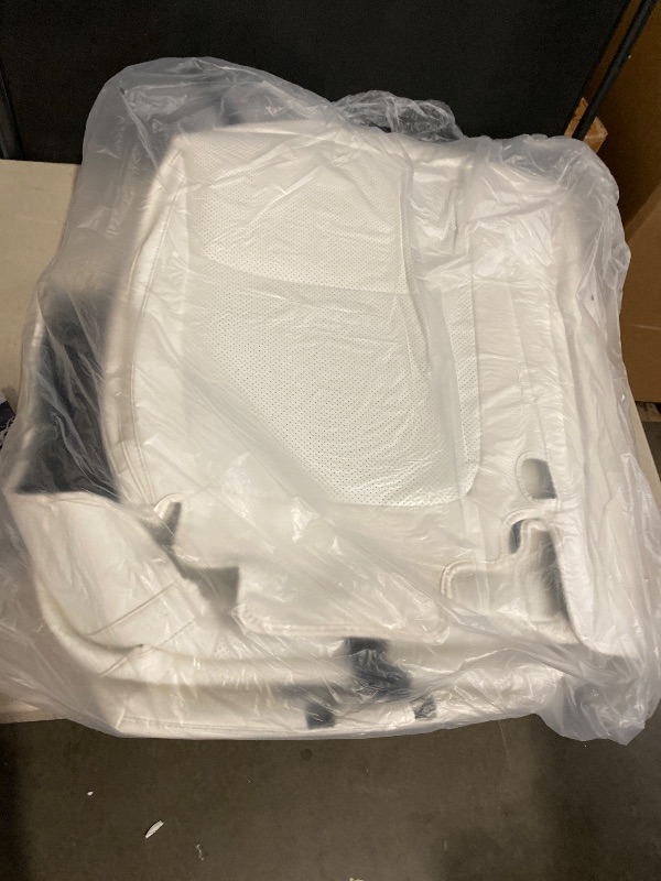 Photo 1 of Car Seat Covers for 2025 2026 Tesla Model Y Juniper Nappa Leather Custom Fit Full Set Seat Protectors Airbag Compatible Waterproof White