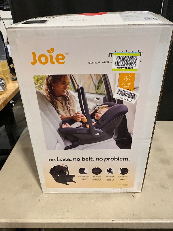 Photo 1 of Joie Mint Latch Baseless Infant Car Seat – Lightweight, Built-in Rigid Latch Connectors and Side Impact Protection – No Base Installation Required (Thunder)